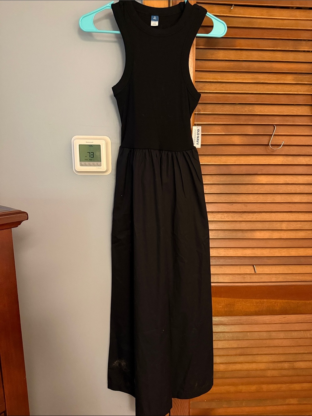 Old Navy Black A-Line Mixed Media Maxi Dress XS Tall